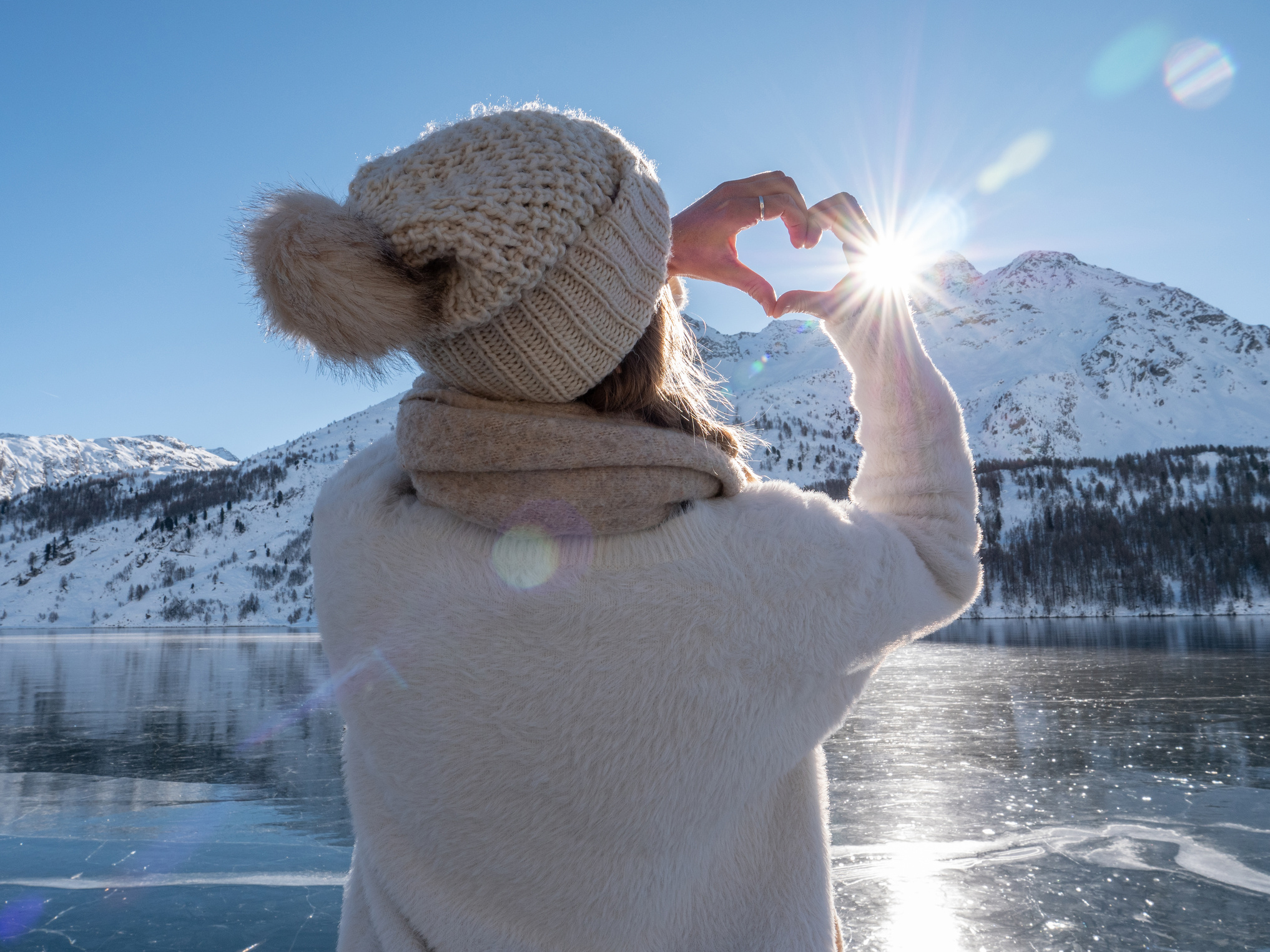 Woman loving winter