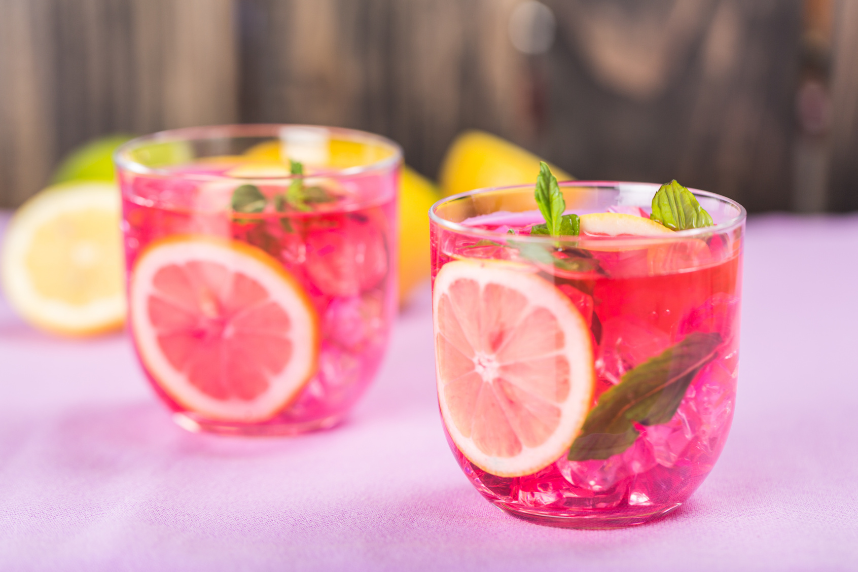 Pink Drinks on Glasses